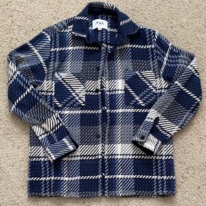 Wax London Whiting Shirt Jacket. Spear Neck Navy. Size S.